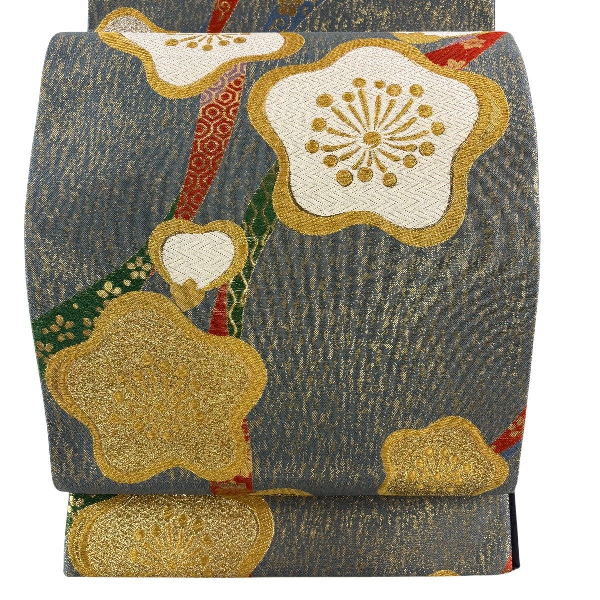 美品】 袋帯 秀品 華文 亀甲 金糸 箔 黄土色 六通 正絹｜中古・古着 