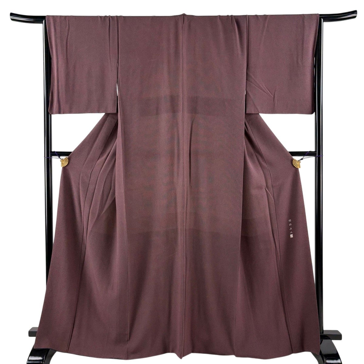江戸小紋 身丈154cm 裄丈66.5cm M 袷 行儀 焦茶色 正絹 秀品｜中古