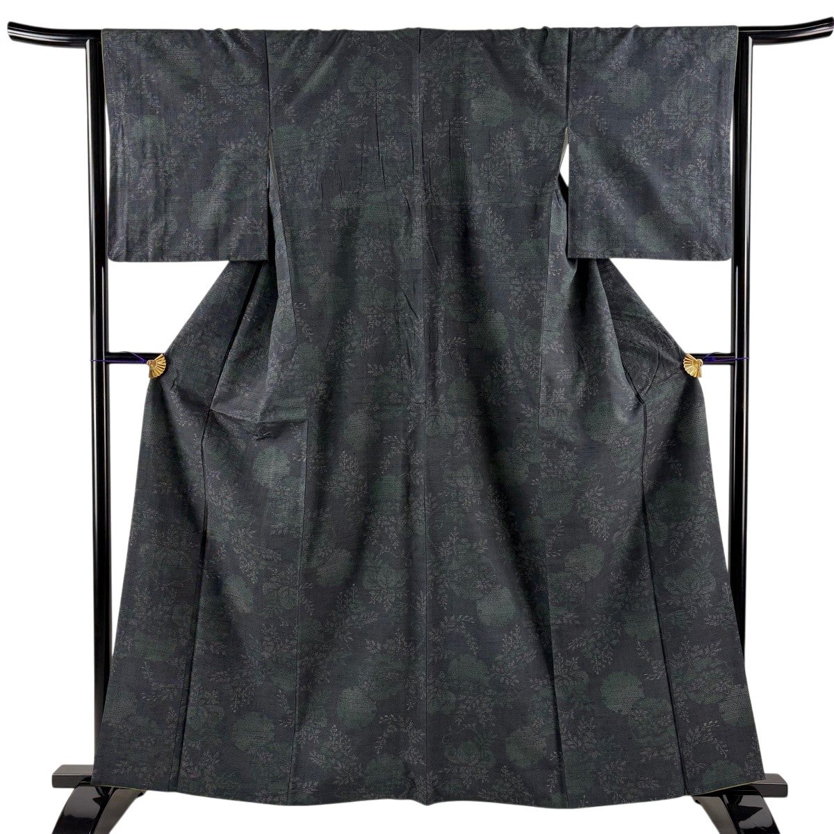 美品】 紬 身丈165cm 裄丈66cm M 袷 雪輪 濃紺 正絹 名品|中古・古着 美品】 紬 身丈165cm 裄丈66cm M 袷 雪輪 濃紺 正絹 名品|中古・古着
