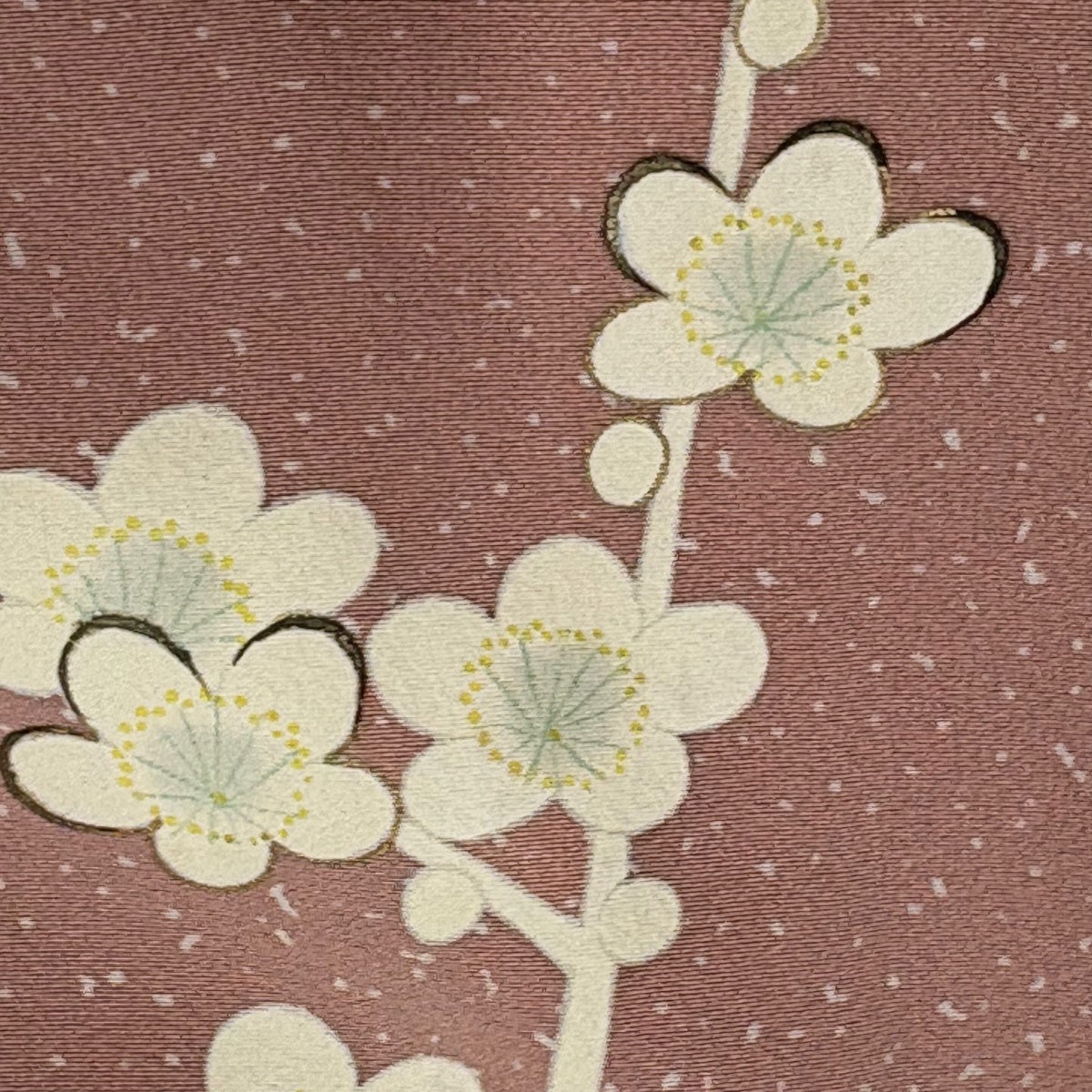訪問着 身丈158cm 裄丈62.5cm S 袷 枝梅 菊 金糸 金彩 ピンク 正絹 秀
