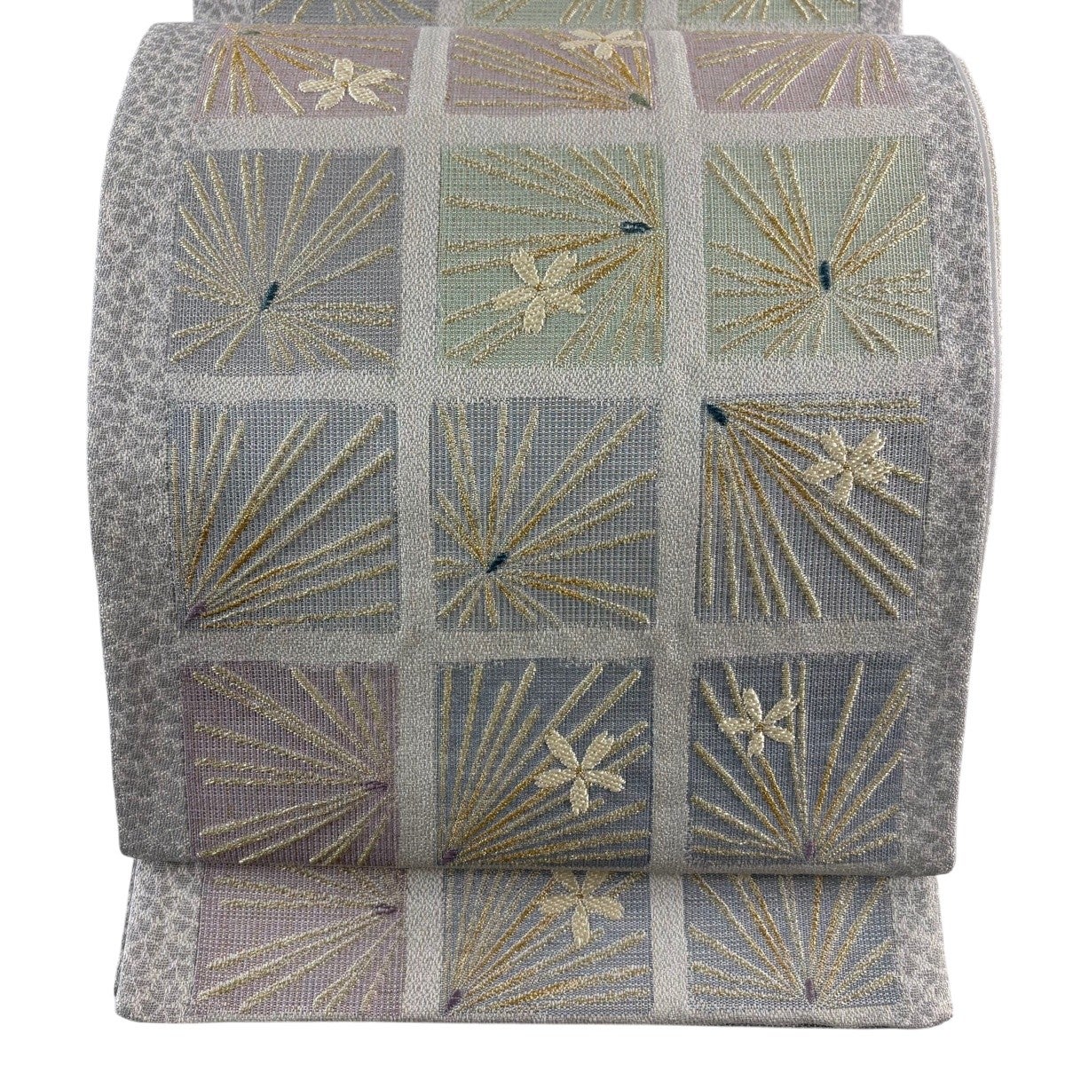 美品】 袋帯 秀品 菊 華文 金糸 箔 山吹茶色 六通 正絹｜中古・古着