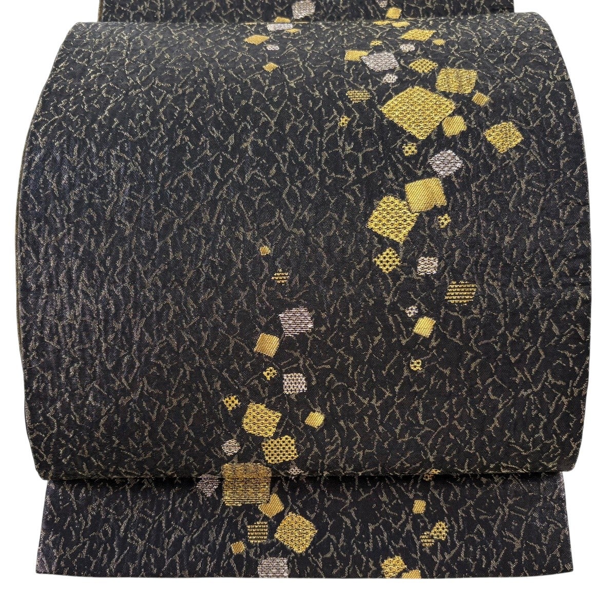 美品】 袋帯 秀品 証紙あり 辻が花 金糸 箔 紫 お太鼓柄 正絹｜中古