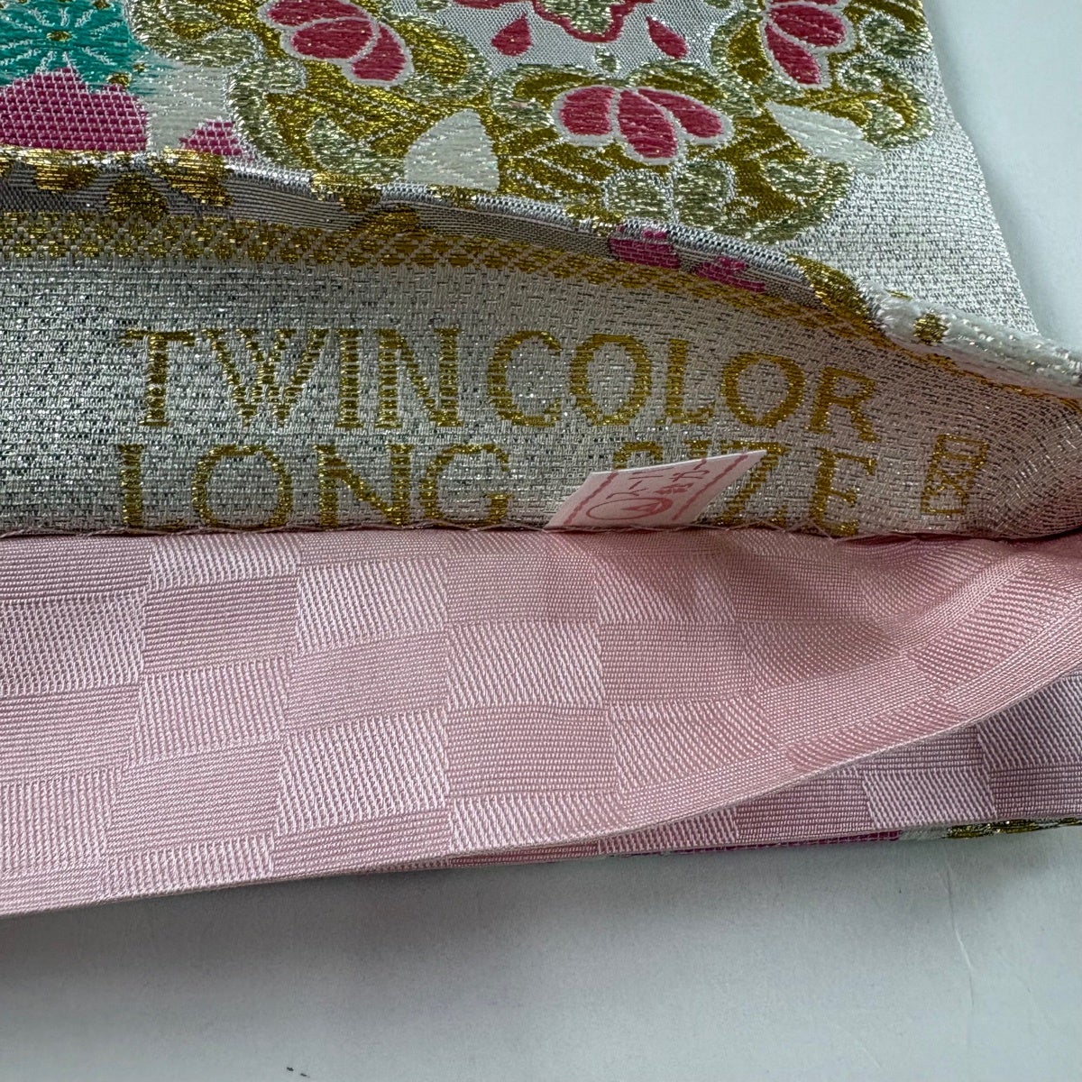 袋帯 秀品 振袖向き 鈴乃屋 桜 華文 金銀糸 箔 白 六通 正絹|中古 袋帯 秀品 振袖向き 鈴乃屋 桜 華文 金銀糸 箔 白 六通 正絹|中古