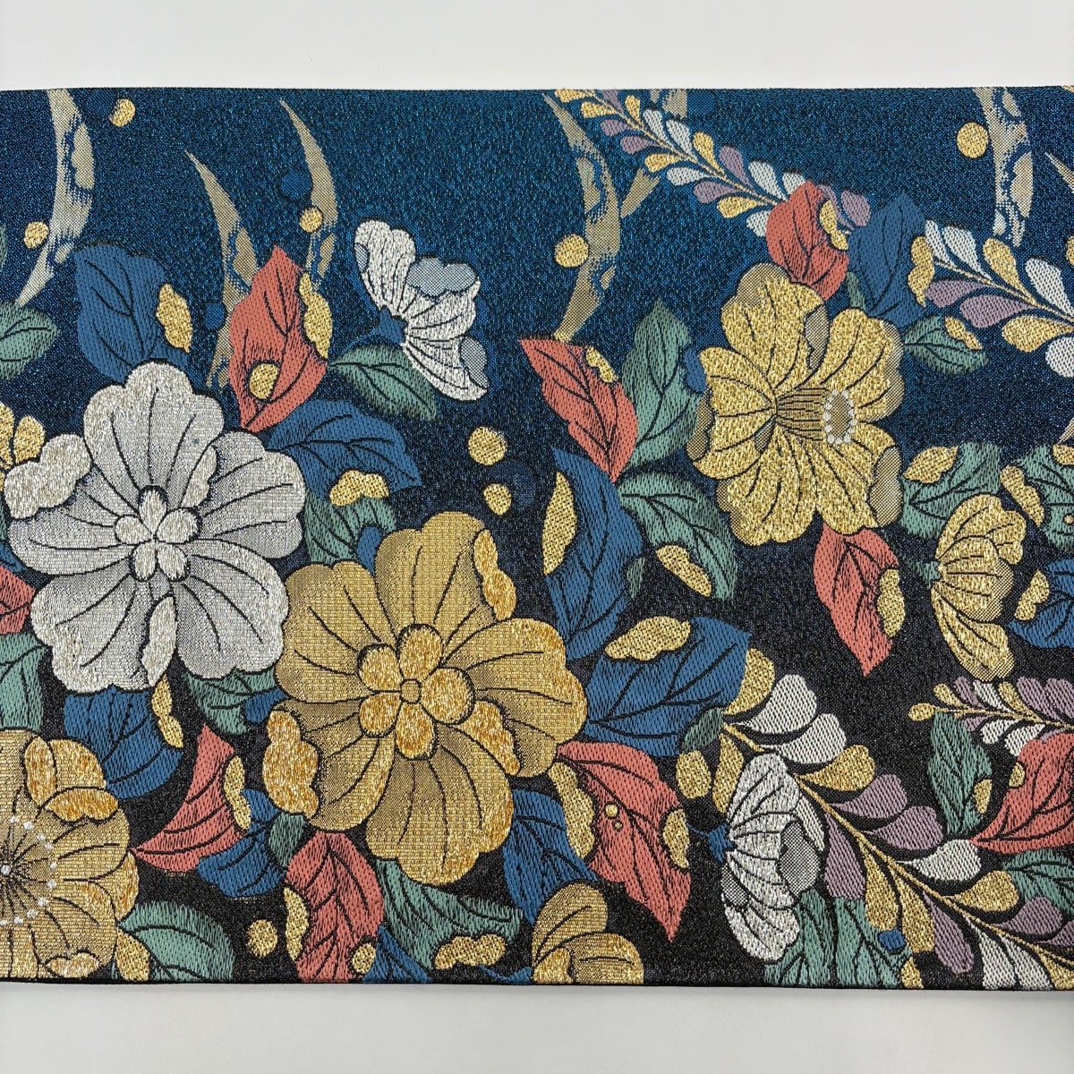 袋帯 秀品 辻が花柄 露芝 箔 青 六通 正絹｜中古・古着・リサイクル