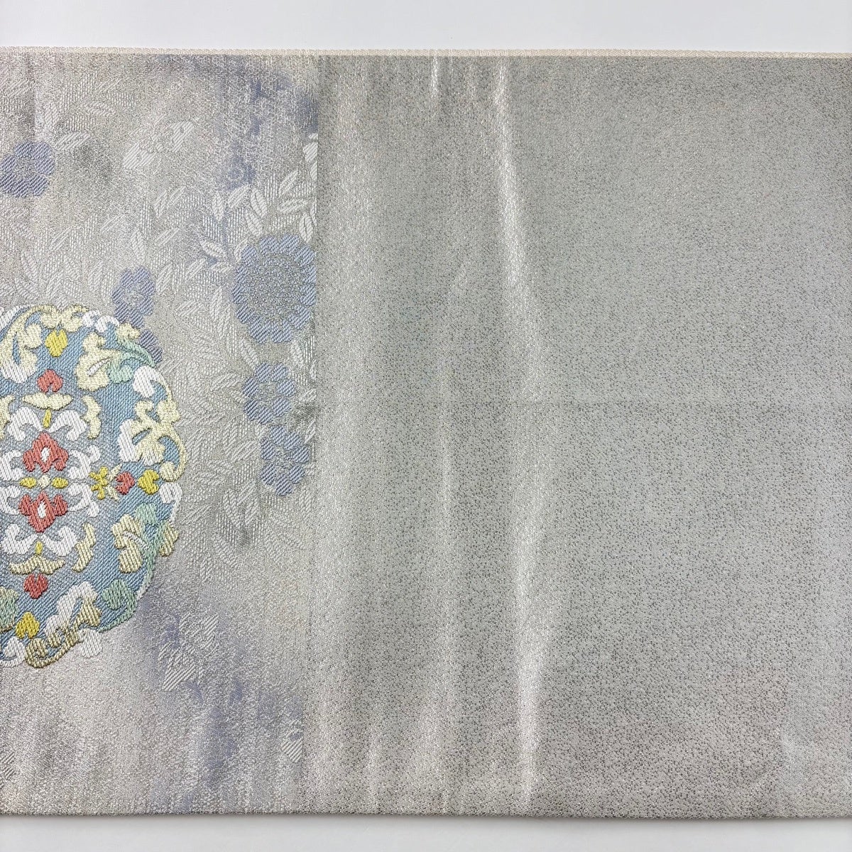 美品】 袋帯 秀品 人物 華文 金銀糸 灰白 六通 正絹｜中古・古着