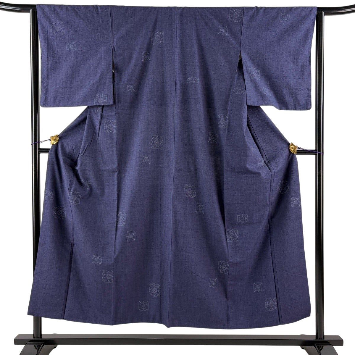 美品】 結城紬 身丈151.5cm 裄丈63.5cm S 袷 本場結城紬 縞屋 証紙あり