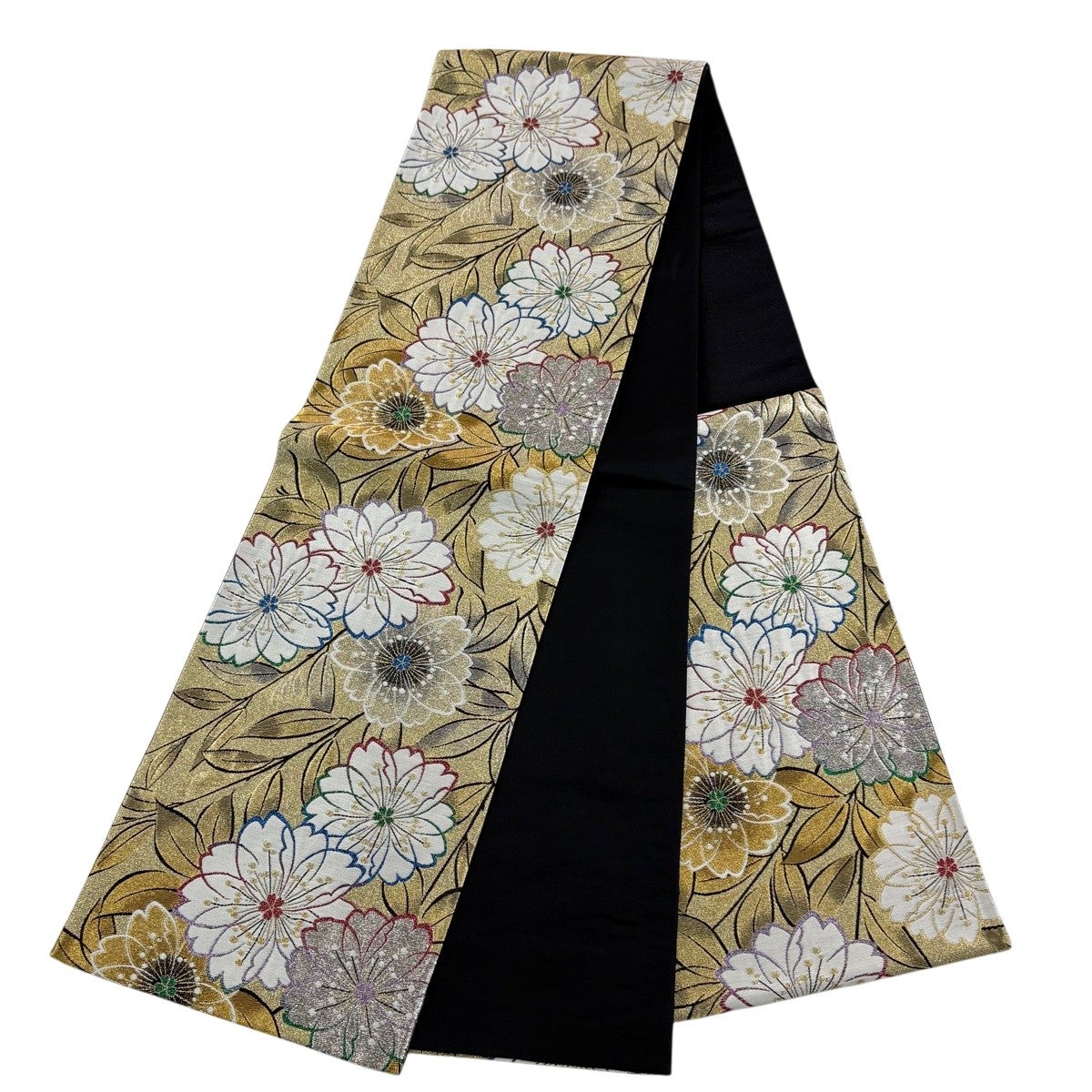 美品】 振袖 身丈162cm 裄丈66cm M 袷 袋帯フルセット 落款あり 扇面
