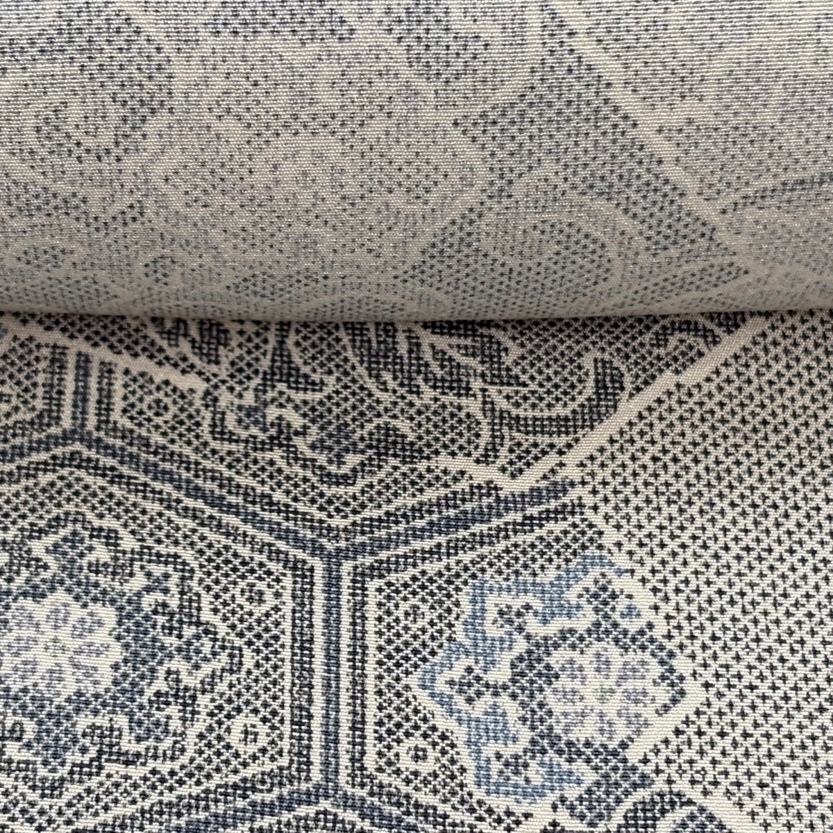 反物 秀品 小紋 華文 花唐草 灰色 正絹｜中古・古着・リサイクル着物