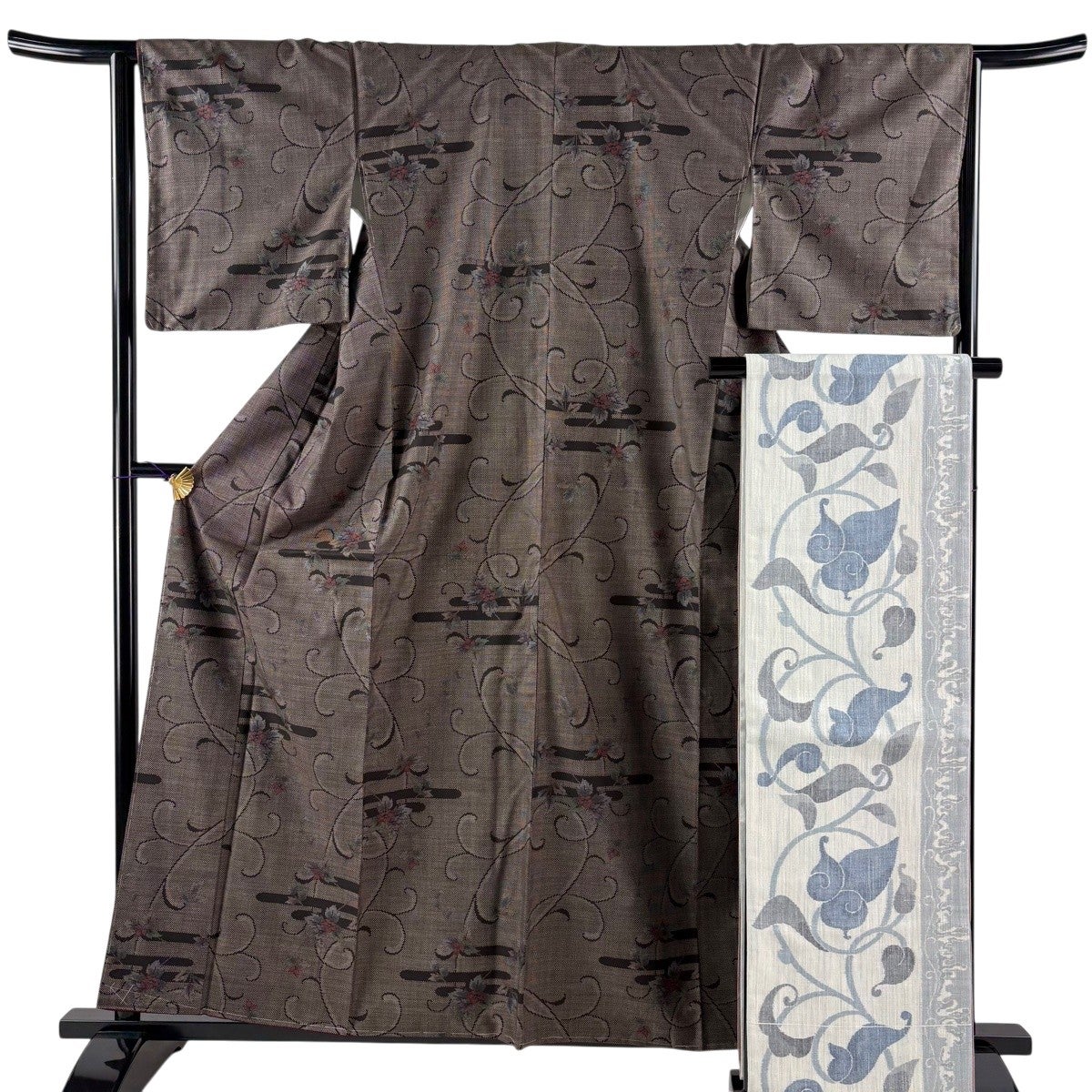 美品】 大島紬 身丈159cm 裄丈65cm M 袷 袋帯セット 純泥染 証紙あり 美品】 大島紬 身丈159cm 裄丈65cm M 袷 袋帯セット 純泥染 証紙あり