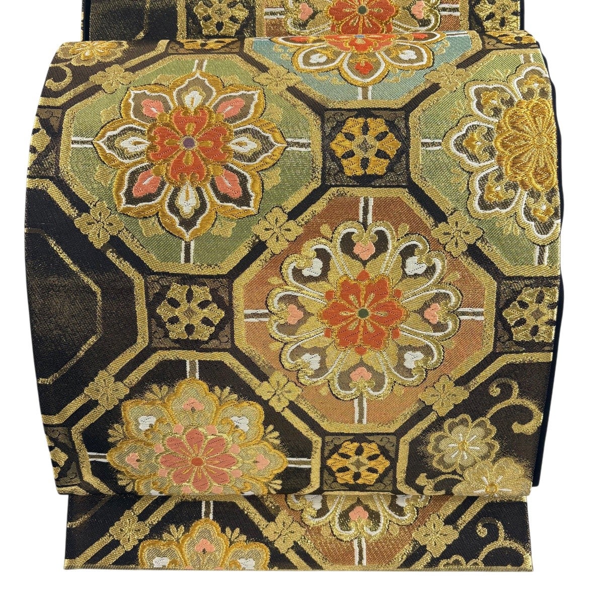 美品】 袋帯 秀品 蜀江華文 金糸 唐織 金色 六通 正絹｜中古・古着