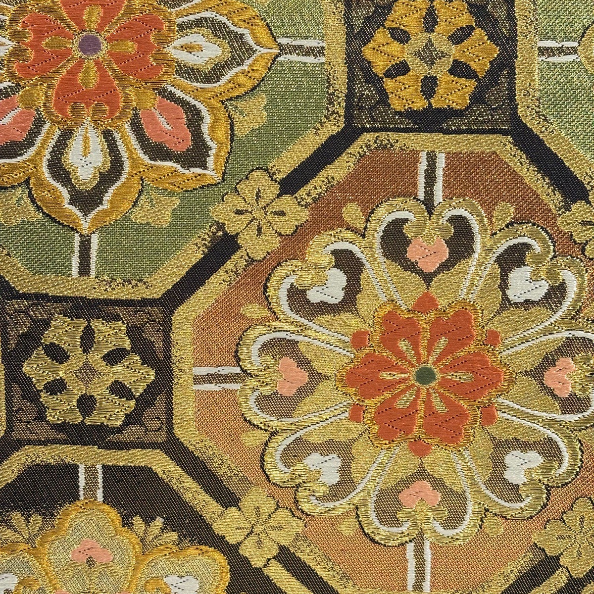 美品】 袋帯 秀品 蜀江華文 金糸 唐織 金色 六通 正絹｜中古・古着