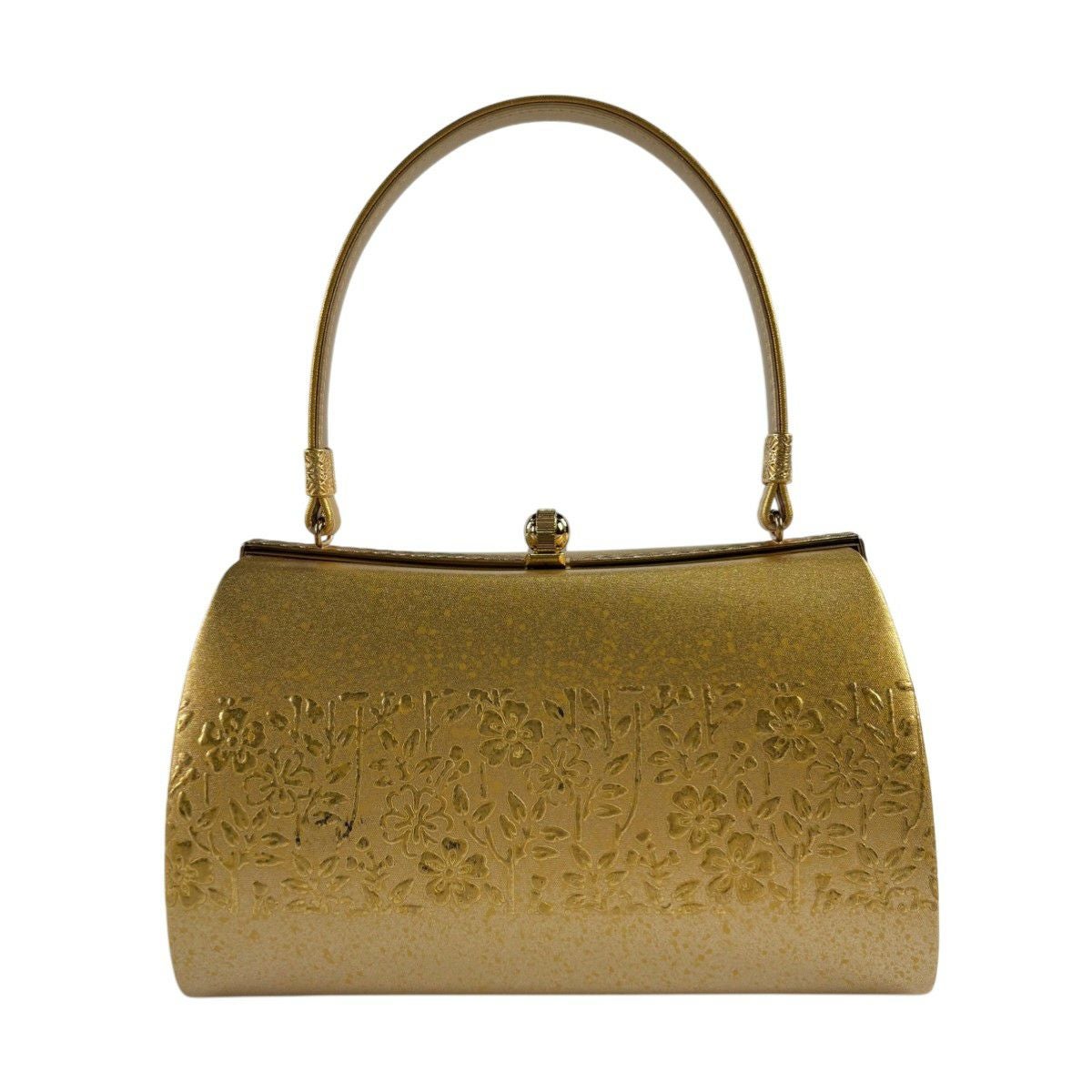 50%OFF 和装バッグ 逸品 OKAJIMA セミフォーマル 象 草花 金彩 縮緬