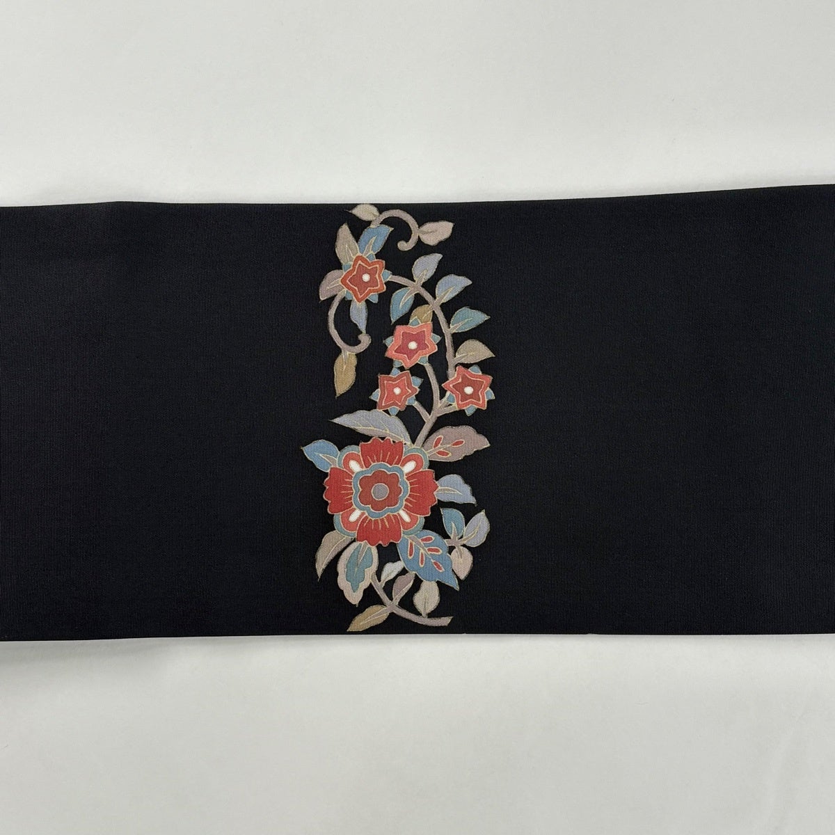 名古屋帯 秀品 草花 金彩 墨色 正絹｜中古・古着・リサイクル着物通販