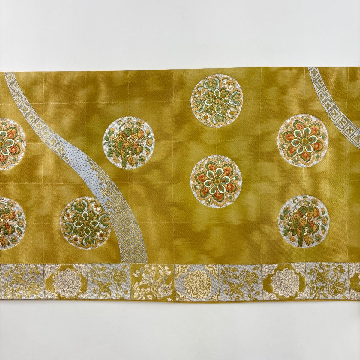 袋帯 秀品 華文 鳥 箔 金色 六通 正絹|中古・古着・リサイクル着物 袋帯 秀品 華文 鳥 箔 金色 六通 正絹|中古・古着・リサイクル着物