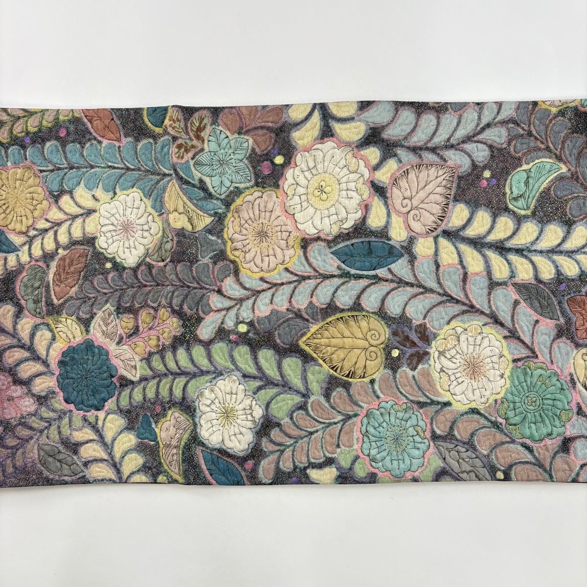 美品】 袋帯 秀品 証紙あり 辻が花 金糸 箔 紫 お太鼓柄 正絹｜中古