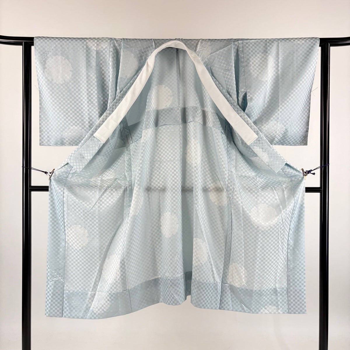 美品】 長襦袢 身丈122.5cm 裄丈66cm M 雪輪 疋田 水色 正絹 秀品