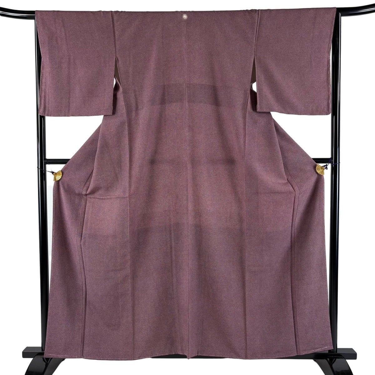 【美品　トールサイズ】江戸小紋　竹縞　桜　正絹　袷　裄丈70 身丈172 美品】 江戸小紋 身丈158cm 裄丈67cm M 袷 やまと 落款あり 火鉢 赤紫