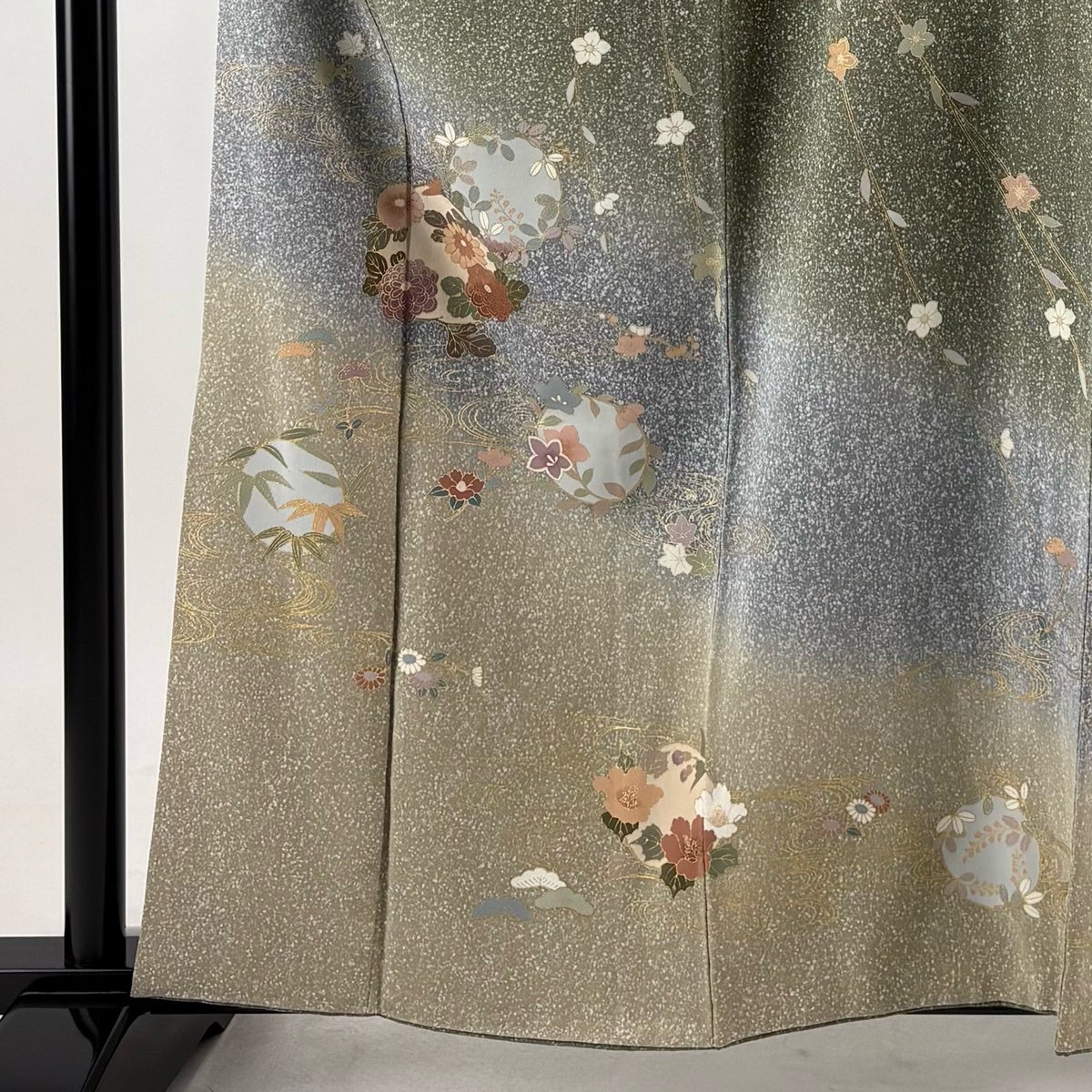 美品】 訪問着 身丈160.5cm 裄丈63.5cm S 袷 花丸文 流水 金彩