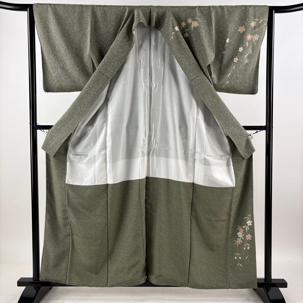 美品】 訪問着 身丈160.5cm 裄丈63.5cm S 袷 花丸文 流水 金彩
