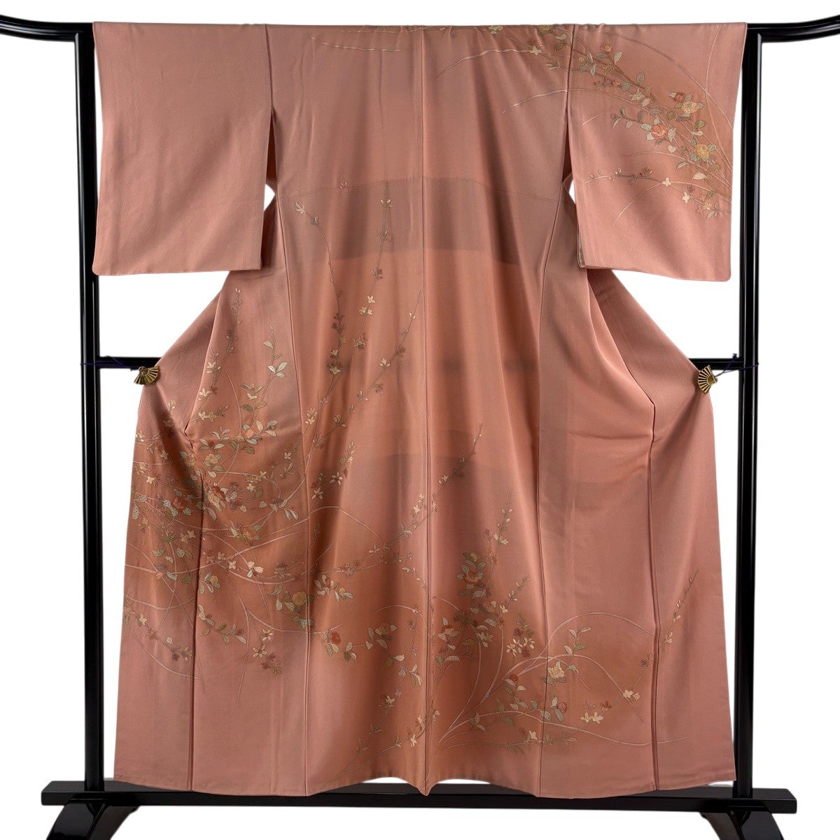 美品】 色無地 身丈154.5cm 裄丈65cm M 袷 花井幸子 落款あり ピンク