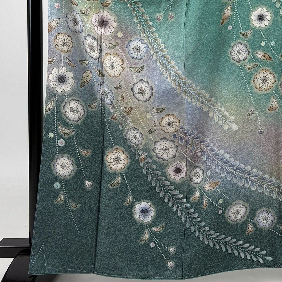 美品】 訪問着 身丈162cm 裄丈64.5cm M 袷 辻が花柄 銀通し ぼかし 薄