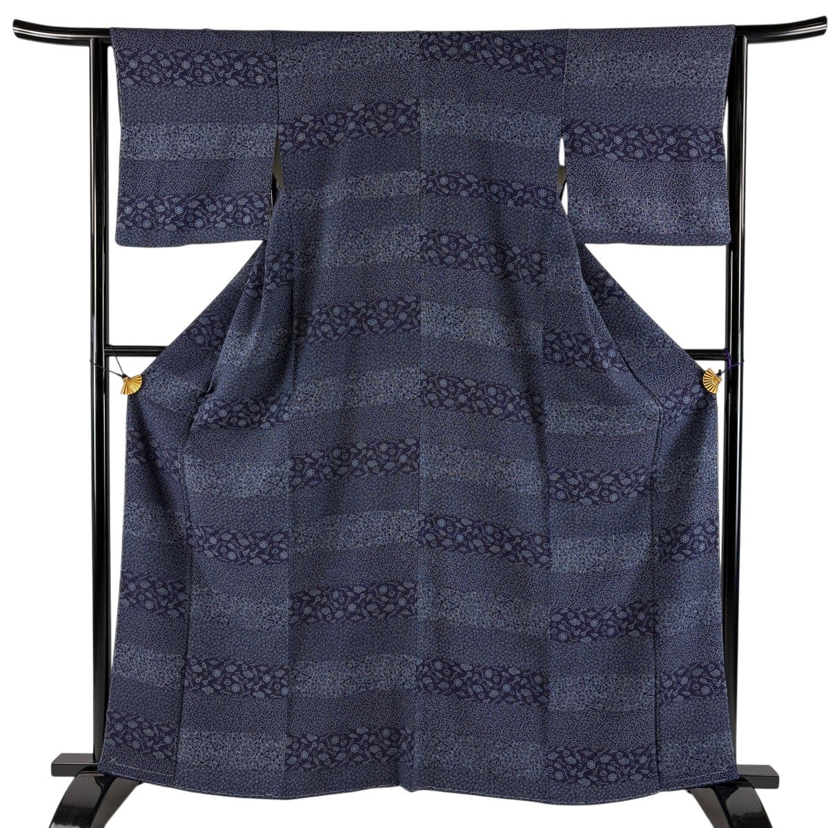 江戸小紋 身丈162cm 裄丈63cm S 袷 茶道具 文字文 紺色 正絹 名品