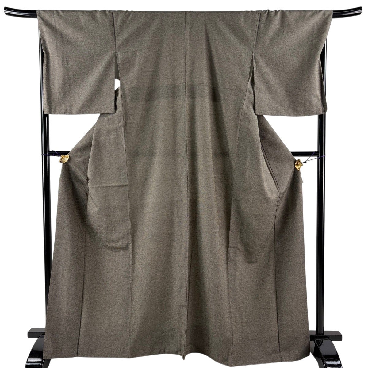 美品】 紬 身丈158cm 裄丈69cm L 袷 灰茶 正絹 名品｜中古・古着