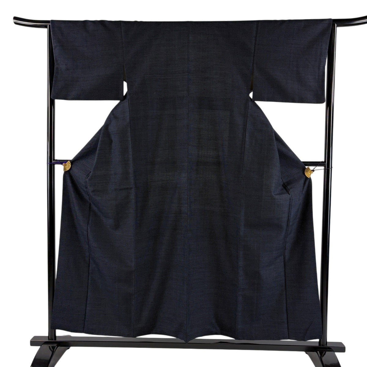 美品】 紬 身丈163cm 裄丈64.5cm M 袷 葉と実 縦縞 焦茶色 正絹 秀品