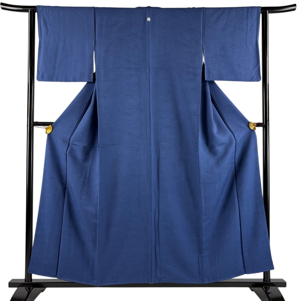 未使用品 絽 地紋 色無地 ブルーグレー 作家物 身丈165.5cm 正絹 色無地 身丈155cm 裄丈62cm S 袷 地紋 青 正絹 優品 一つ紋｜中古