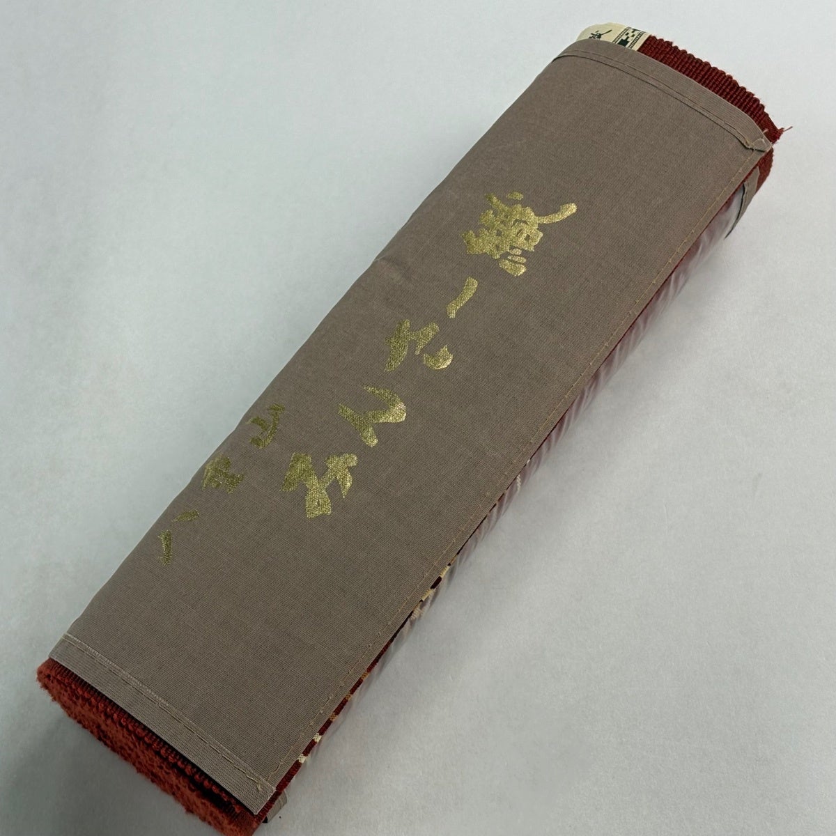 反物 逸品 帯反物 八重山みんさー 証紙 縞 幾何学 赤茶 綿｜中古・古着