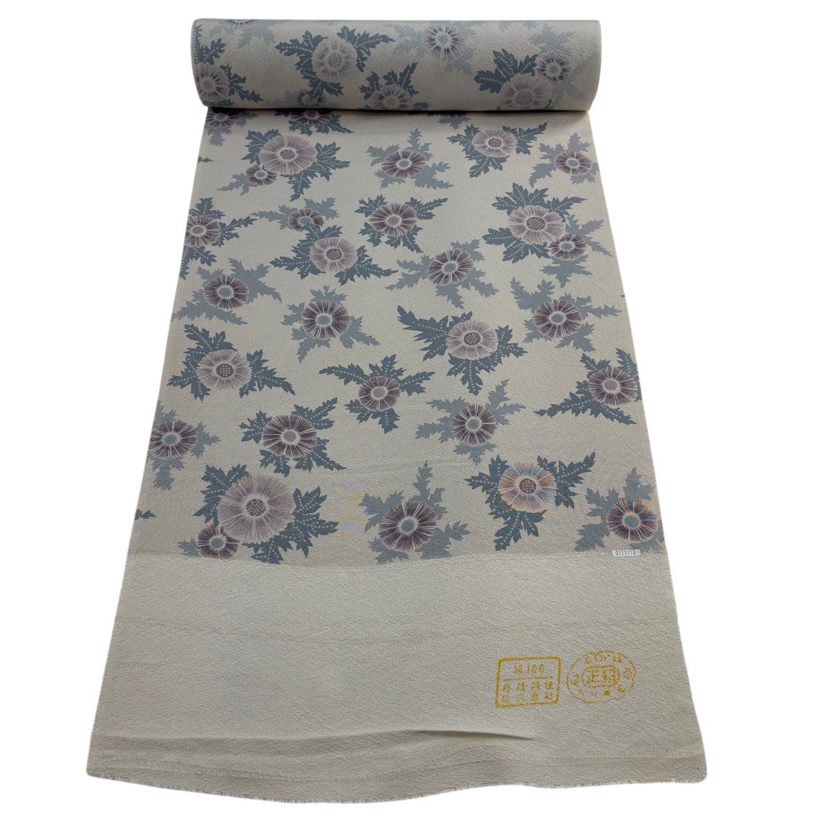 反物 秀品 小紋 草花 薄小豆 正絹｜中古・古着・リサイクル着物通販