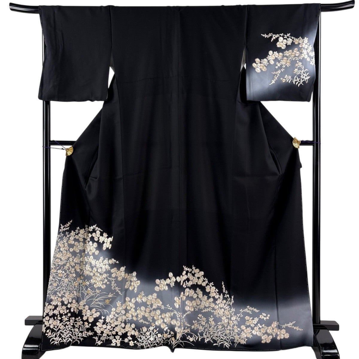 美品】 訪問着 身丈162cm 裄丈69cm L 袷 華文 草花 蘇州刺繍 金糸 山吹